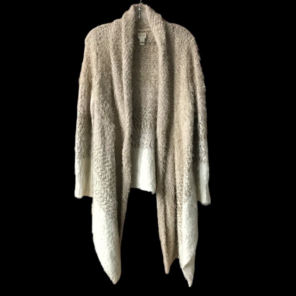 Chico’s Cozy Texture Pippa Open Cardigan Size 2 - large fuzzy sweater Chico Sz 2